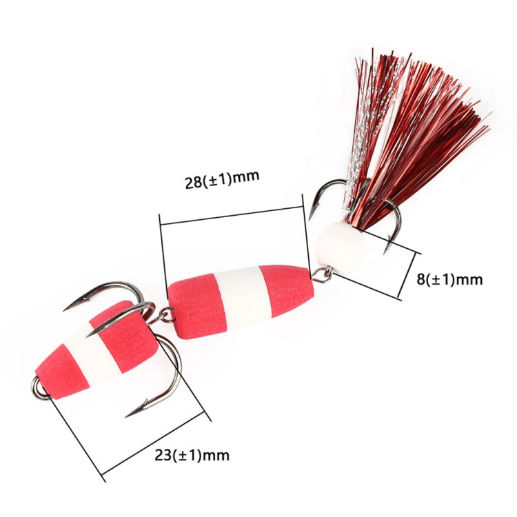 W.P.E PMG-M Foam Hook Soft Worm Bait Three Anchor Hook Fake Lures, Size: M(12)