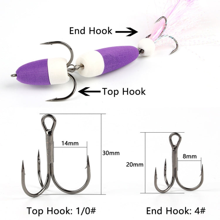 W.P.E PMG-M Foam Hook Soft Worm Bait Three Anchor Hook Fake Lures, Size: M(39)