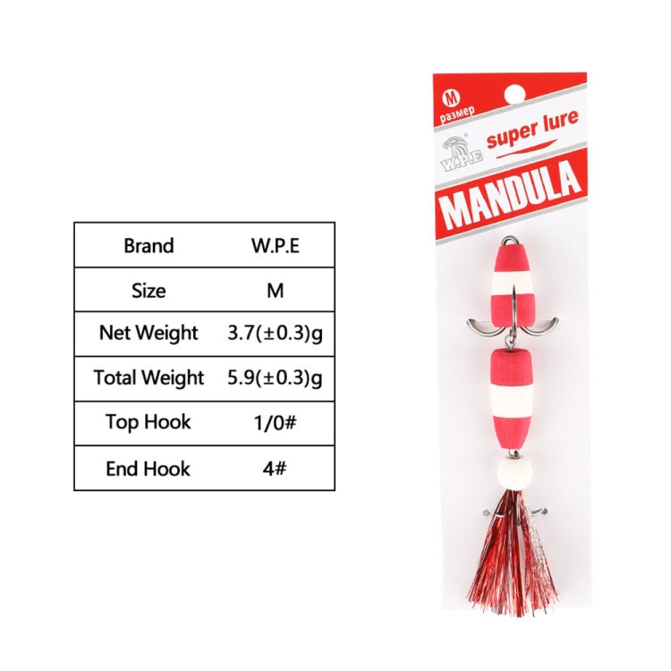 W.P.E PMG-M Foam Hook Soft Worm Bait Three Anchor Hook Fake Lures, Size: M(twenty two)
