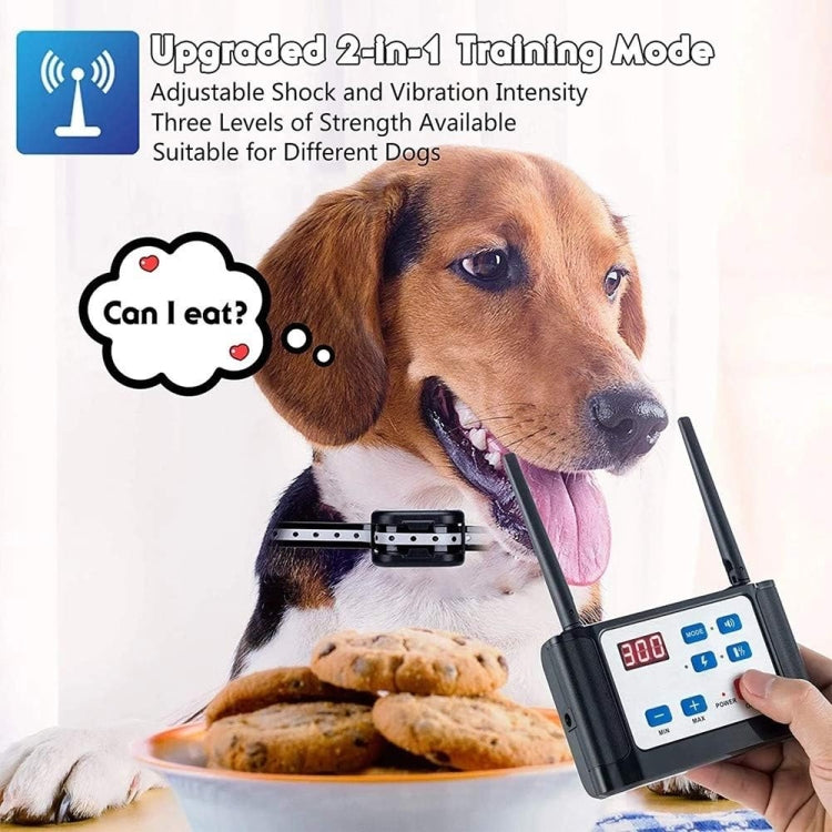 Outdoor Wireless Electronic Pet Fence Night Reflective Collar, Specification: One for Two(EU Plug)