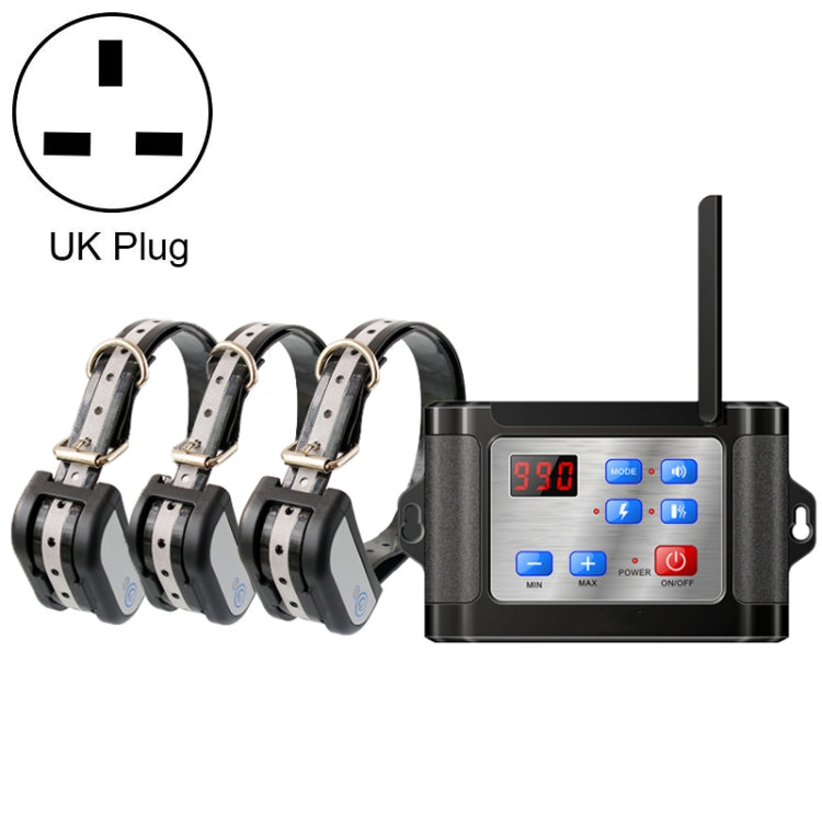 Outdoor Wireless Electronic Pet Fence Night Reflective Collar, Specification: One for  Three(UK Plug)