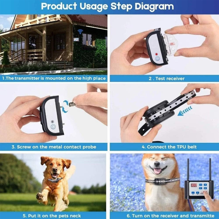 Outdoor Wireless Electronic Pet Fence Night Reflective Collar, Specification: One for  Three(EU Plug)