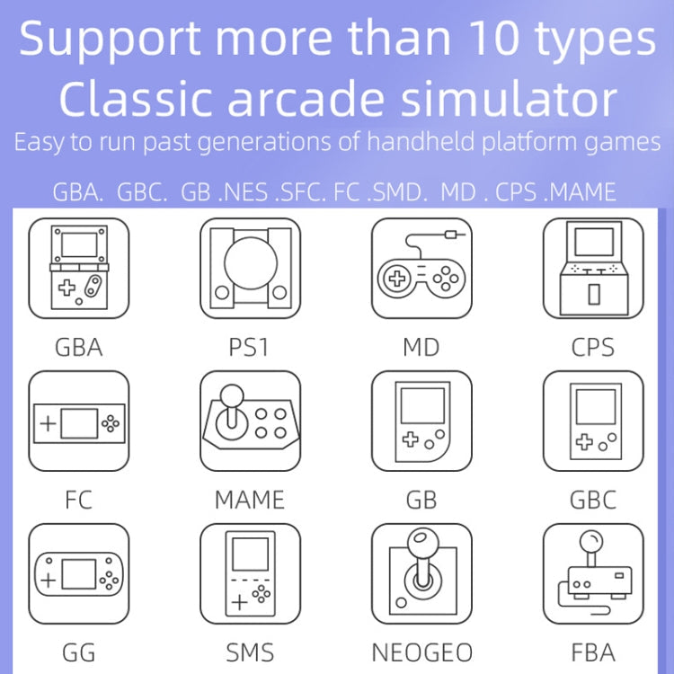 RG3000 Handheld Game Console Support Double Handle Mini Game Console(Yellow)