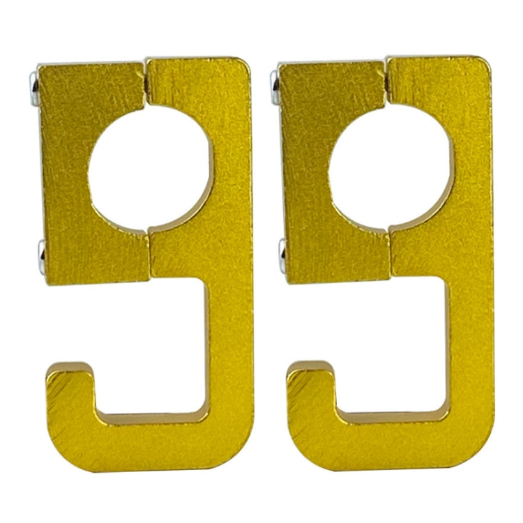 2pcs Motorcycle Type 69 Aluminum Alloy Multifunctional Helmet Hook(Gold)