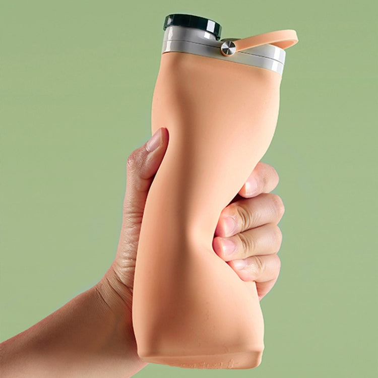 600ml Outdoor Sports Portable Silicone Folding Water Cup Minimalist Travel Large Capacity Milk Bottle(Pink)