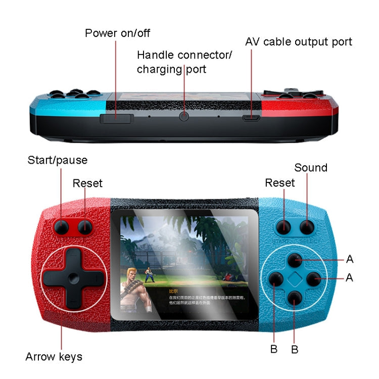 F1 3 Inch Horizontal Screen 620 In 1 Large Screen Pocket Console, Style: Single Player Red Yellow