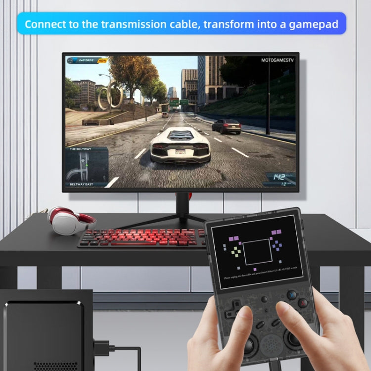 ANBERNIC RG353V  3.5 Inch Wireless Game Box Android 11 Linux OS Handheld Game Console 64G 15,000 games(Transparent Black)