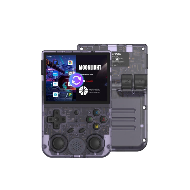 ANBERNIC RG353V  3.5 Inch Wireless Game Box Android 11 Linux OS Handheld Game Console 128G 25,000 Games(Transparent Purple)