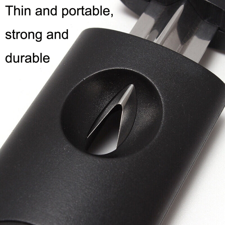 2pcs Portable Stainless Steel V Shaped Plastic Cigar Cutter Opening Hole(Black)