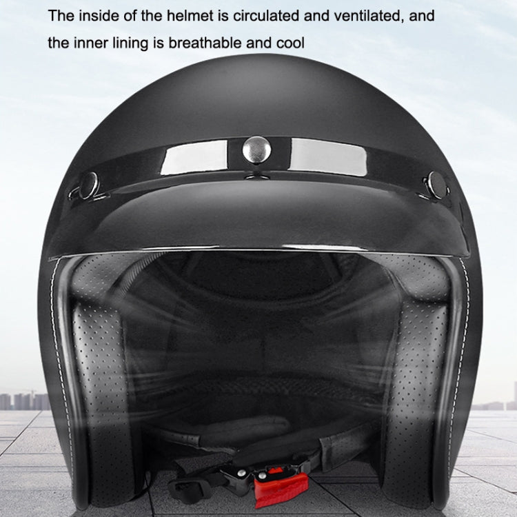 BYB 701 All Seasons Retro Motorcycle Helmet, Size: L(Bright White)