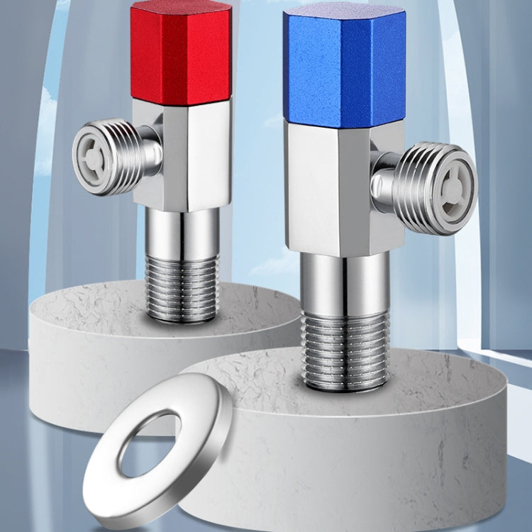 Eight Sides With Check Valve Pure Copper Angle Valve High Flow Water Inlet Valve(Red Wheel)