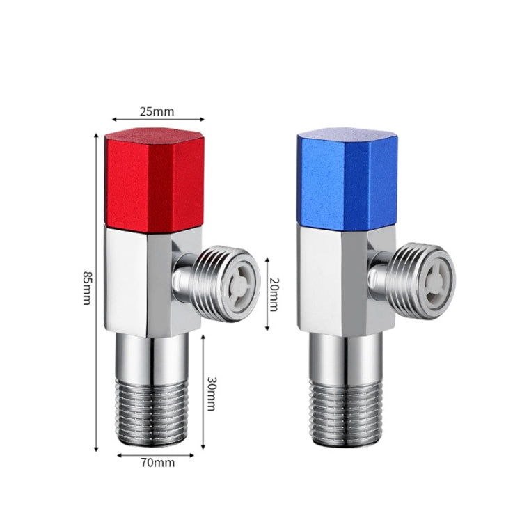 Eight Sides With Check Valve Pure Copper Angle Valve High Flow Water Inlet Valve(Red Wheel)