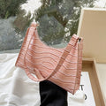 PU Leather Armpit Small Square Bag Female Stone Pattern Shoulder Bag Handbag(Pink)