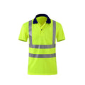 Reflective Quick-drying T-shirt Lapel Short-sleeved Safety Work Shirt, Size: XXXXL(Fluorescent Yellow)