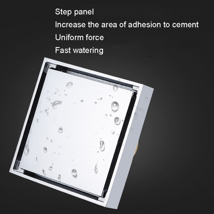 Bathroom Large Displacement Anti-odor Floor Drain, Style: K8012 Chrome Plated+Magnetic Suspension