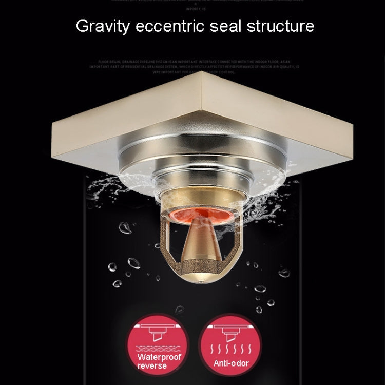 Bathroom Large Displacement Anti-odor Floor Drain, Style: K8016 Gray+Magnetic Suspension