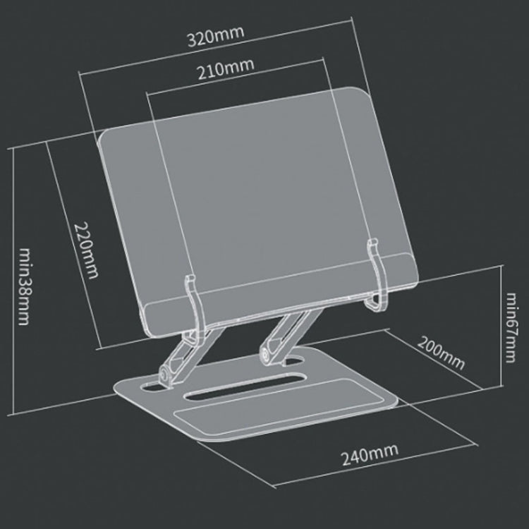 Aluminum Alloy + Acrylic Reading Rack Desktop Liftable Tablet PC Holder,Sepc: B Type