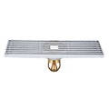 8x30cm Extended Full Copper Strip Floor Drain, Style: K8034 Chrome Plated+Magnetic Suspension