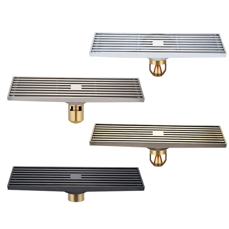 8x30cm Extended Full Copper Strip Floor Drain, Style: K8034 Chrome Plated+Magnetic Suspension