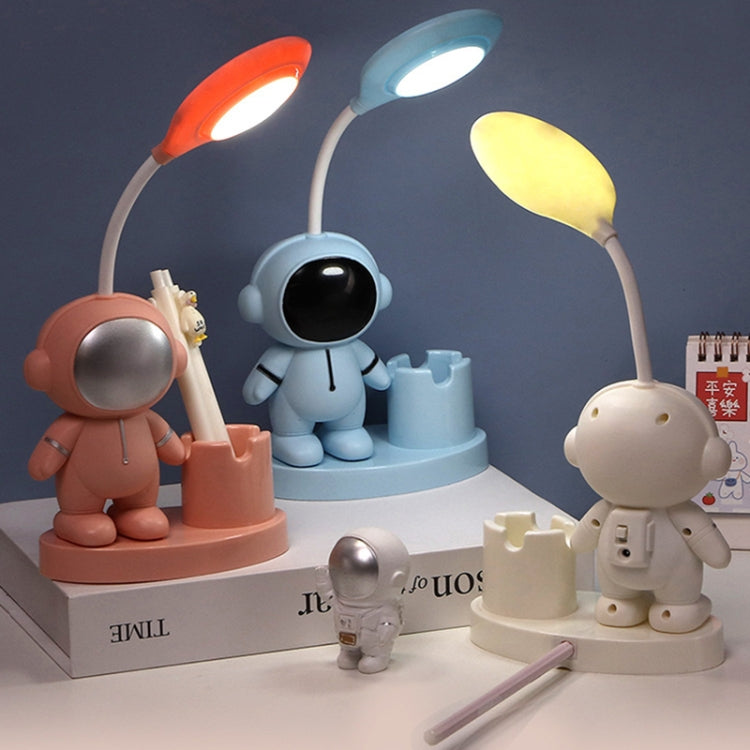 T509 Astronaut Pen Holder Desk Lamp with Pencil Sharpener Function(White)