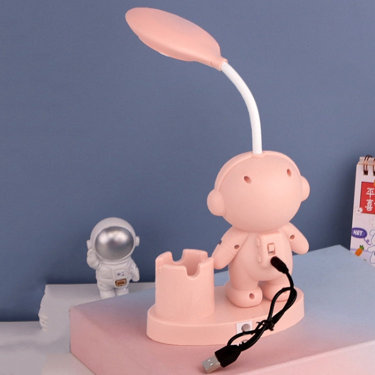 T509 Astronaut Pen Holder Desk Lamp with Pencil Sharpener Function(Pink)