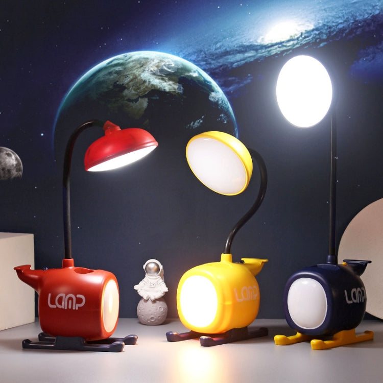 L-220902 LED Cartoon Airplane Rechargeable Eye Protection Learning Desk Lamp(Yellow)