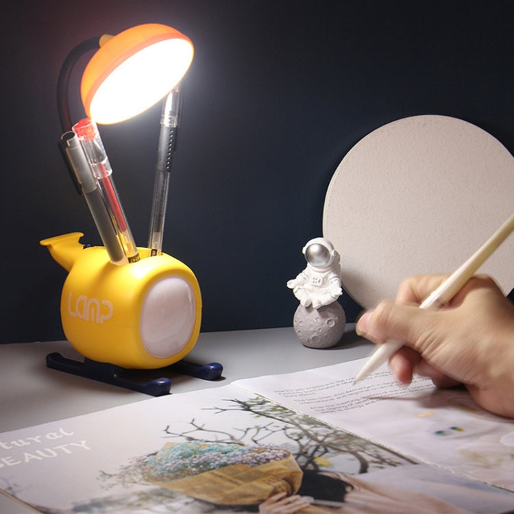 L-220902 LED Cartoon Airplane Rechargeable Eye Protection Learning Desk Lamp(Blue)