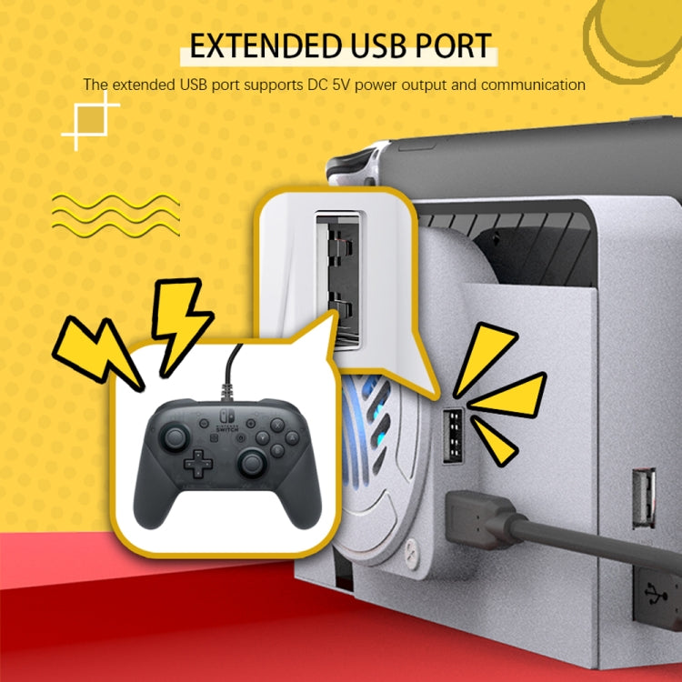 For Nintendo Switch OLED SWL138 Game Console Cooling Fan Host Storage Base Cooling Bracket(White)