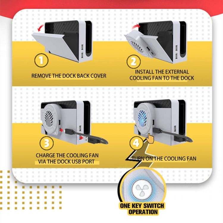 For Nintendo Switch OLED SWL138 Game Console Cooling Fan Host Storage Base Cooling Bracket(White)