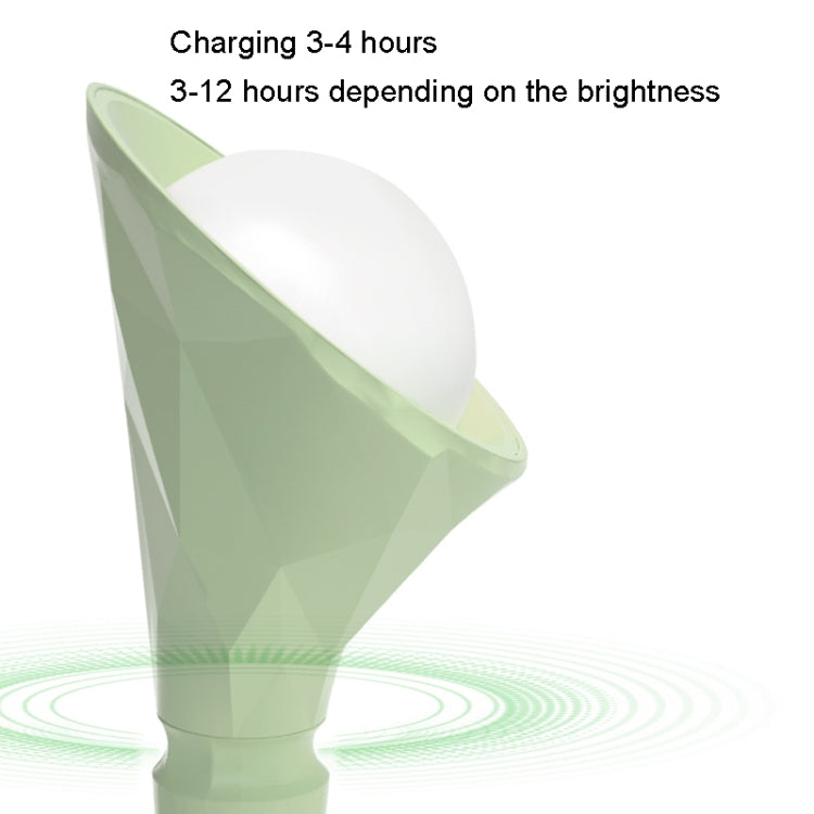 Base Removable Diamond Desk Lamp USB Charging 3-speed Color Temperature Night Light(301-2 Green)