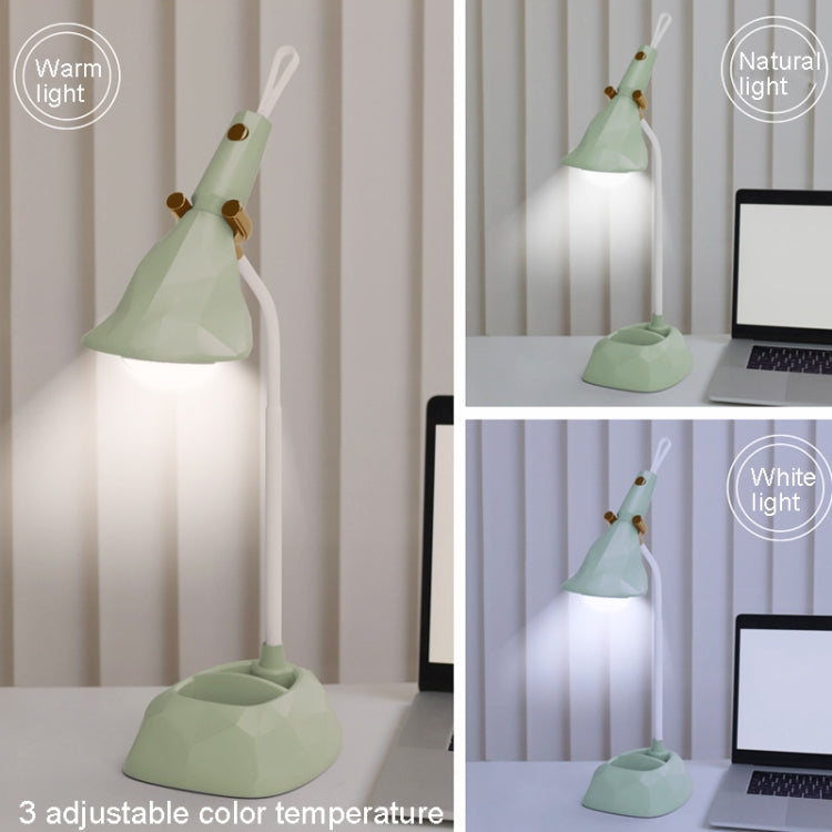 Base Removable Diamond Desk Lamp USB Charging 3-speed Color Temperature Night Light(301-1 Red)