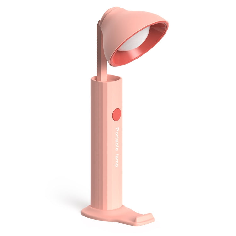 Folding Flashlight Desk Lamp USB Charging Student Dorm Night Light(303-1 Red)