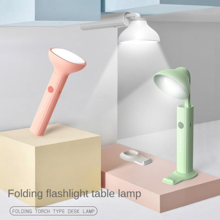 Folding Flashlight Desk Lamp USB Charging Student Dorm Night Light(303-1 Red)