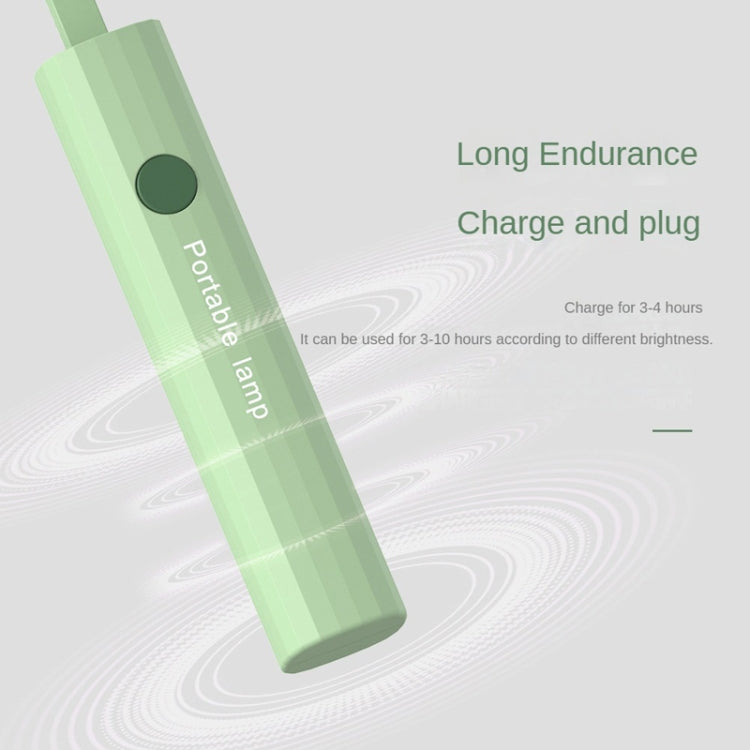 Folding Flashlight Desk Lamp USB Charging Student Dorm Night Light(302-2 Green)