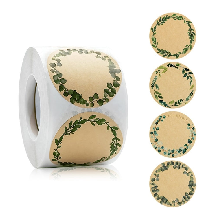 Kraft Paper Flower Plant Sticker Gift Packaging Decoration Sticker, Size: 5.0cm(B-91-50)