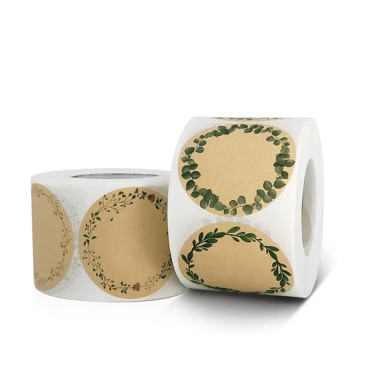 Kraft Paper Flower Plant Sticker Gift Packaging Decoration Sticker, Size: 5.0cm(B-91-50)