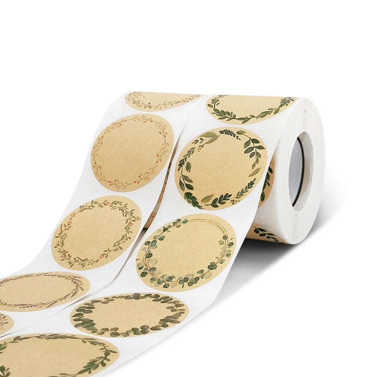 Kraft Paper Flower Plant Sticker Gift Packaging Decoration Sticker, Size: 5.0cm(B-91-50)