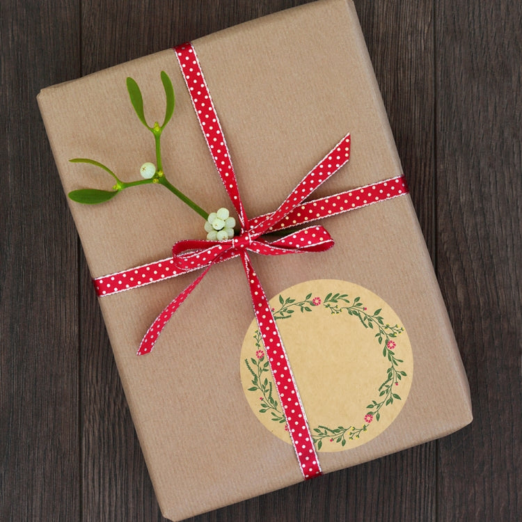 Kraft Paper Flower Plant Sticker Gift Packaging Decoration Sticker, Size: 5.0cm(B-91-50)