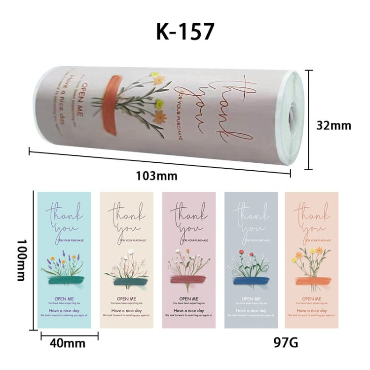 Floral Thank You Label Sticker Handicraft Decoration Small Gift Sticker(K-157)