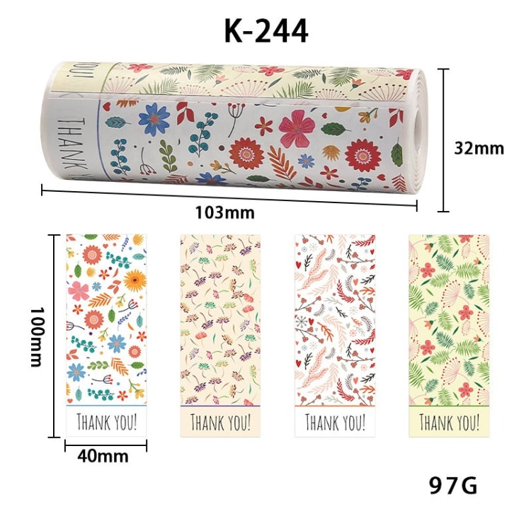 Floral Thank You Label Sticker Handicraft Decoration Small Gift Sticker(K-244)