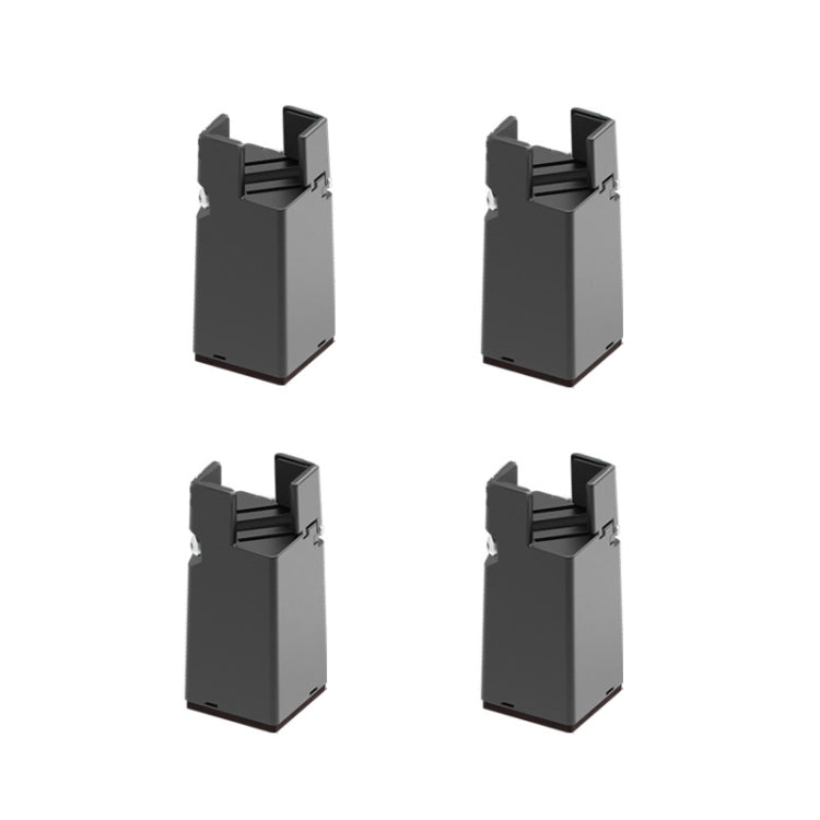 4pcs/set Adjustable Furniture Heightening Feet Pad, Size: 75mm High(Black Clip Chair Foot For 22-42mm)