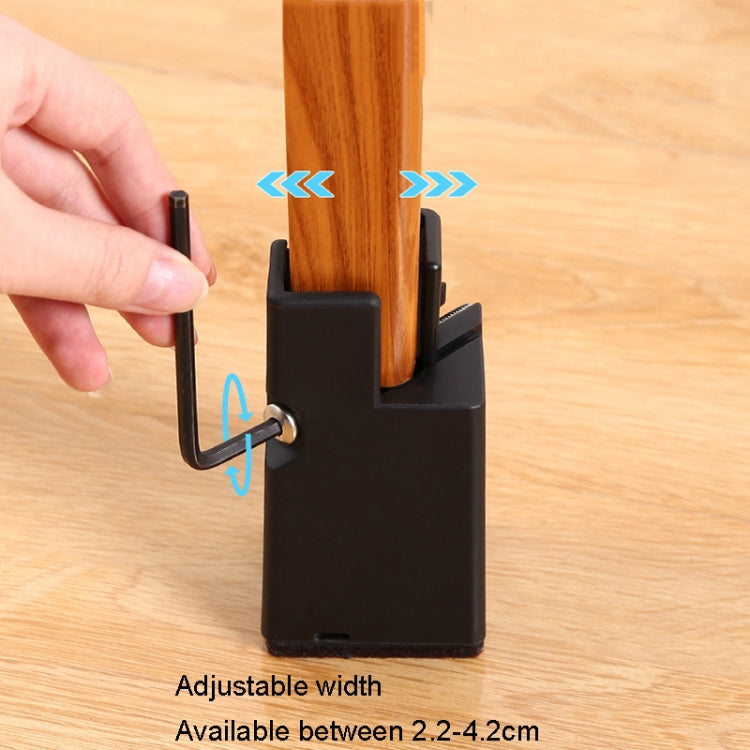 4pcs/set Adjustable Furniture Heightening Feet Pad, Size: 75mm High(Brown Clip Chair Foot For 22-42mm)