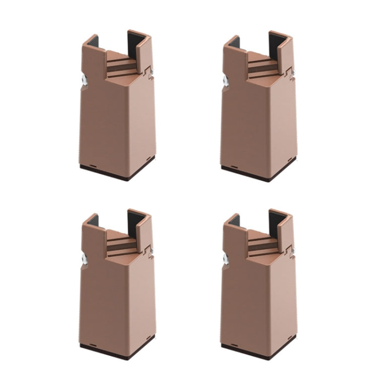 4pcs/set Adjustable Furniture Heightening Feet Pad, Size: 100mm High(Brown Clip Chair Foot For 22-42mm)