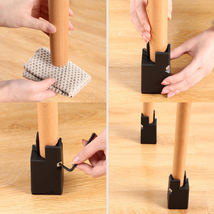 4pcs/set Adjustable Furniture Heightening Feet Pad, Size: 100mm High(Brown Clip Chair Foot For 22-42mm)