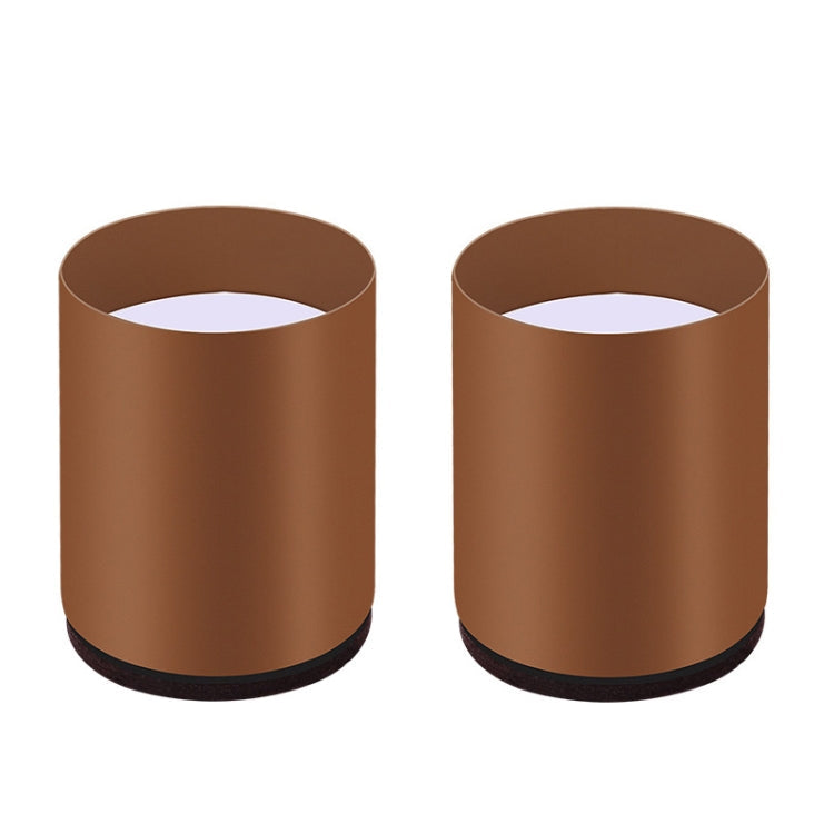 2pcs/set Furniture Carbon Steel Wraparound Heightening Foot Pad, Style: Round 4x5cm (Brown)