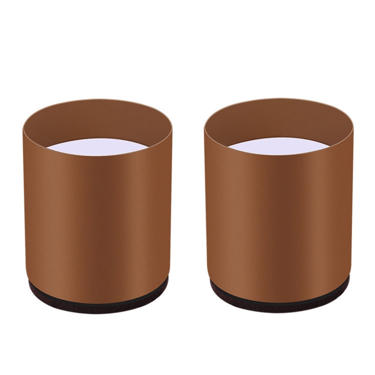 2pcs/set Furniture Carbon Steel Wraparound Heightening Foot Pad, Style: Round 6x5cm (Brown)