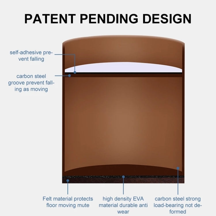 2pcs/set Furniture Carbon Steel Wraparound Heightening Foot Pad, Style: Round 6x5cm (Brown)
