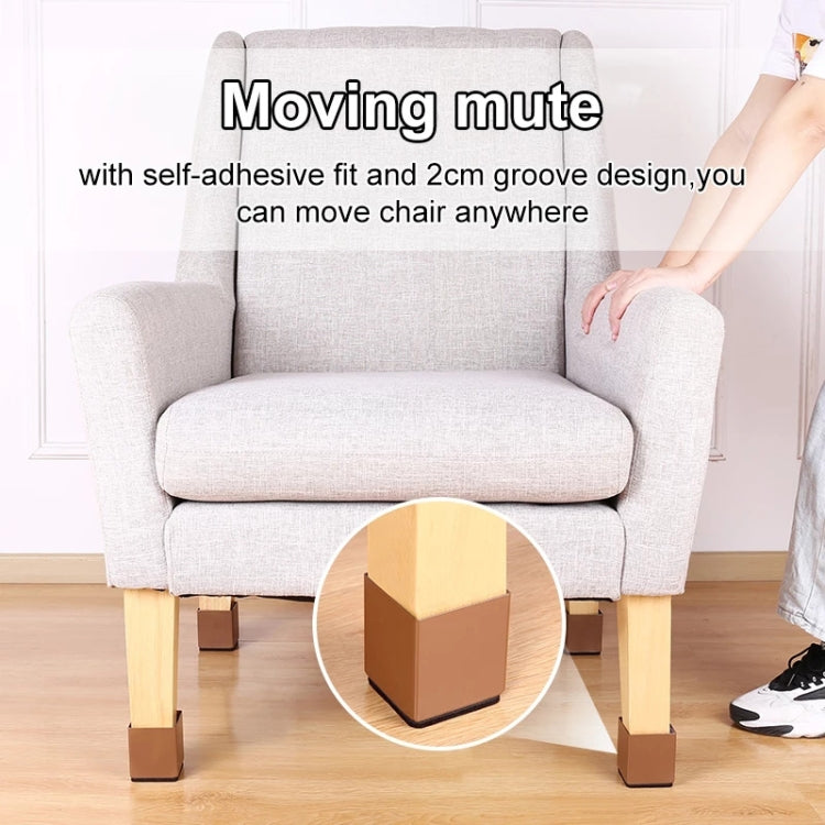 2pcs/set Furniture Carbon Steel Wraparound Heightening Foot Pad, Style: Square 6x5cm (Brown)