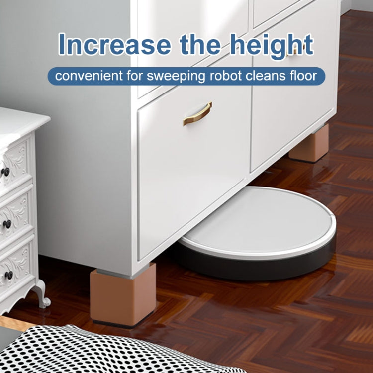 2pcs/set Furniture Carbon Steel Wraparound Heightening Foot Pad, Style: Square 6x5cm (Brown)
