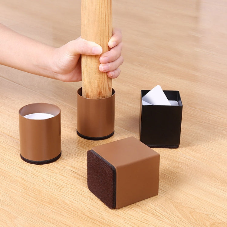 2pcs/set Furniture Carbon Steel Wraparound Heightening Foot Pad, Style: Square 6x10cm (Brown)